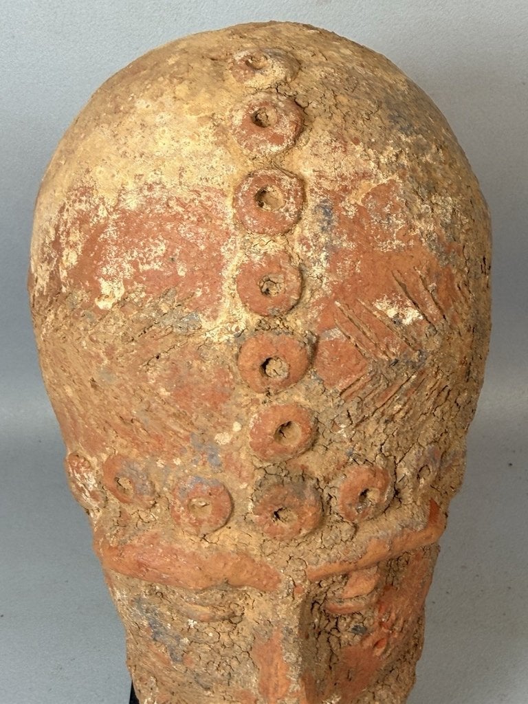 260867 Zeldzaam oud Afrikaans Yoruba head uit Nigeria., Ophalen of Verzenden