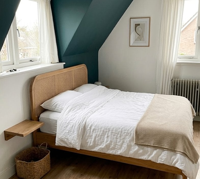 LA REDOUTE Bed 160x200cm Madara eikenhout met hoofdeinde, Ophalen, Tweepersoons, Zo goed als nieuw, 200 cm