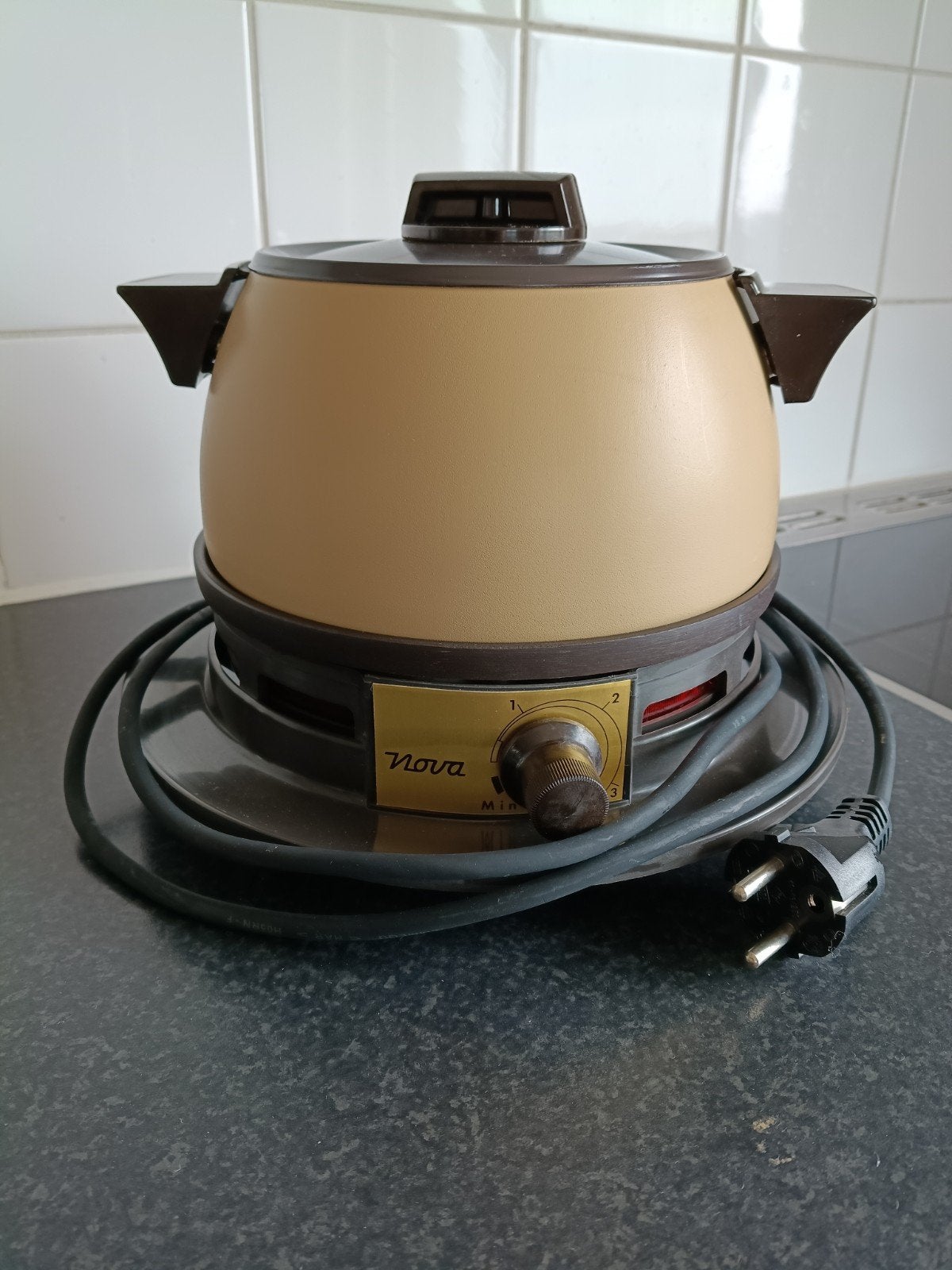 Vintage Nova elektrische fondueset / bakplaat (in org. doos), Witgoed en Apparatuur, Ophalen of Verzenden, Zo goed als nieuw, Elektrisch