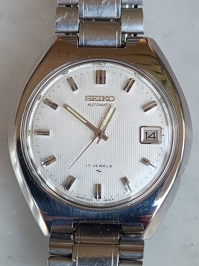Vintage SEIKO 7025-8130-P Automaat 1978, 17 jewels, Seiko, Staal, Met bandje, Polshorloge