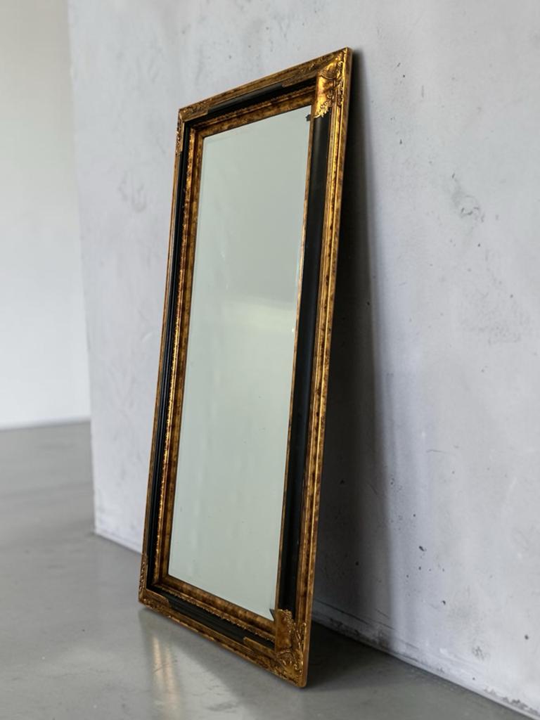 Barok spiegel, antiek model, geslepen glas, 60x139 cm, Ophalen, Rechthoekig, 50 tot 100 cm, 100 tot 150 cm
