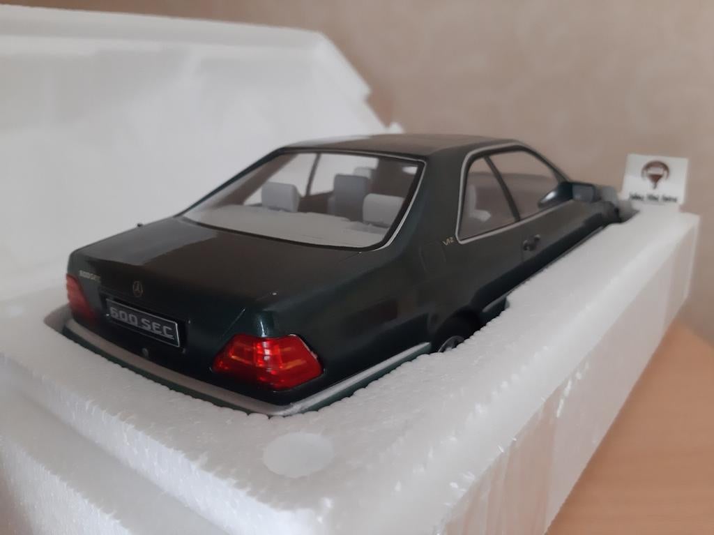 Mercedes Benz 600 SEC C140 1992 Donkergroen Metallic 1:18, Hobby en Vrije tijd, Modelauto's | 1:18, Overige merken, Auto, Nieuw