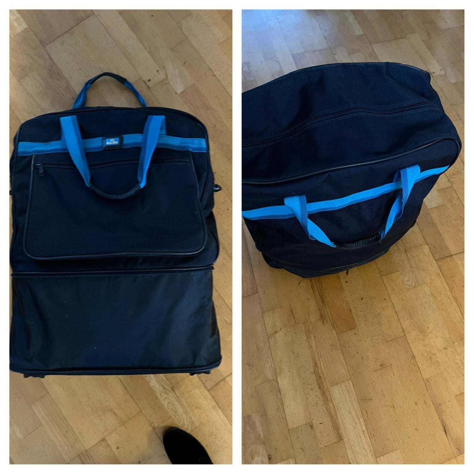 KLM Vintage Reistas met Wieltjes - Blauw, Sieraden, Tassen en Uiterlijk, Tassen | Reistassen en Weekendtassen, Wieltjes, 40 tot 60 cm