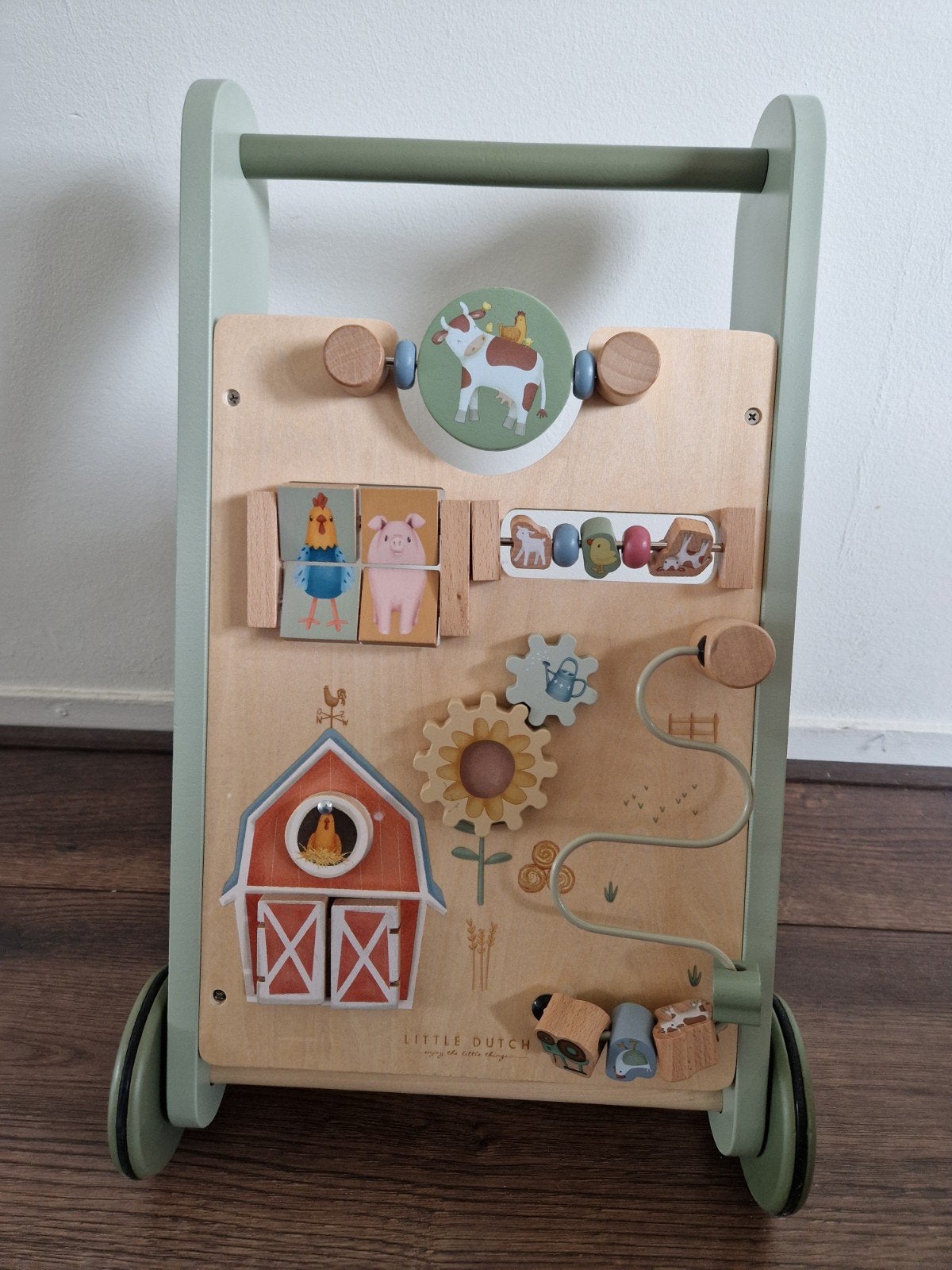 Little Dutch Houten Loopwagen Boerderij, Ophalen, Gebruikt, Overige typen, Met wieltjes