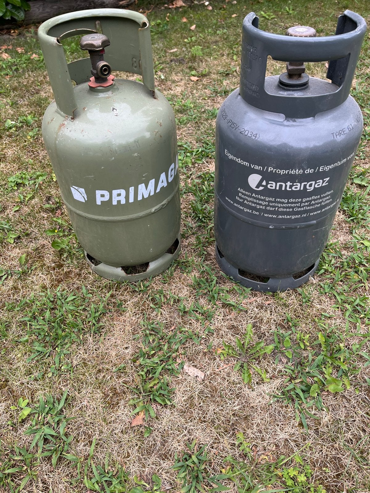 Twee metalen gasflessen Primagaz en Antargaz 6 kg, Ophalen, Gebruikt