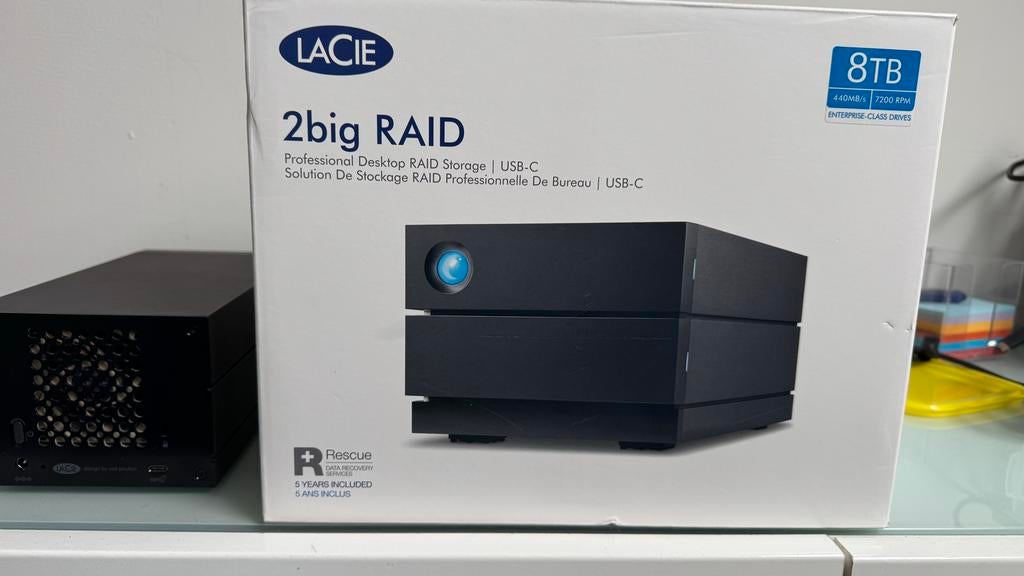 LaCie 2big RAID 8TB USB-C Externe Harde Schijf, Server, HDD, Ophalen of Verzenden, Zo goed als nieuw