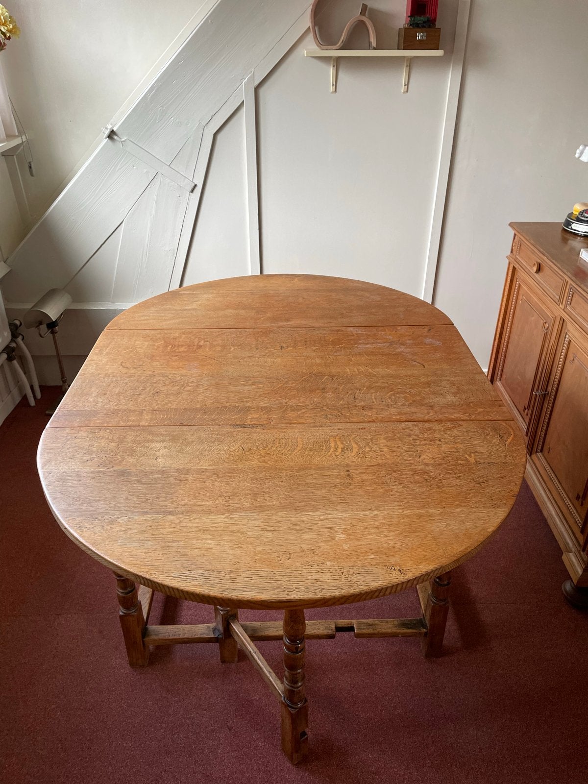 Antieke eiken klaptafel / gateleg tafel, Ophalen