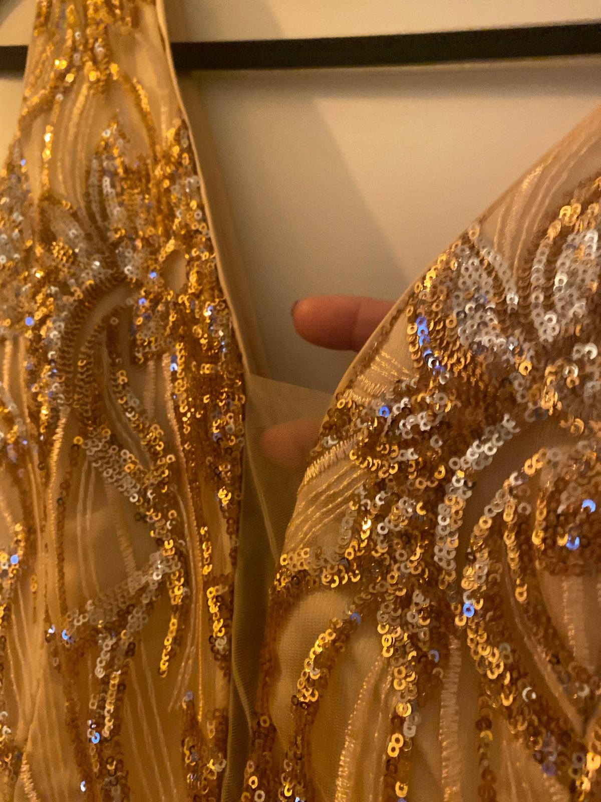 Gouden Galajurk met Pailletten - Maat XL, Kleding | Dames, Maat 46/48 (XL) of groter, Nieuw, Ophalen of Verzenden, Goud