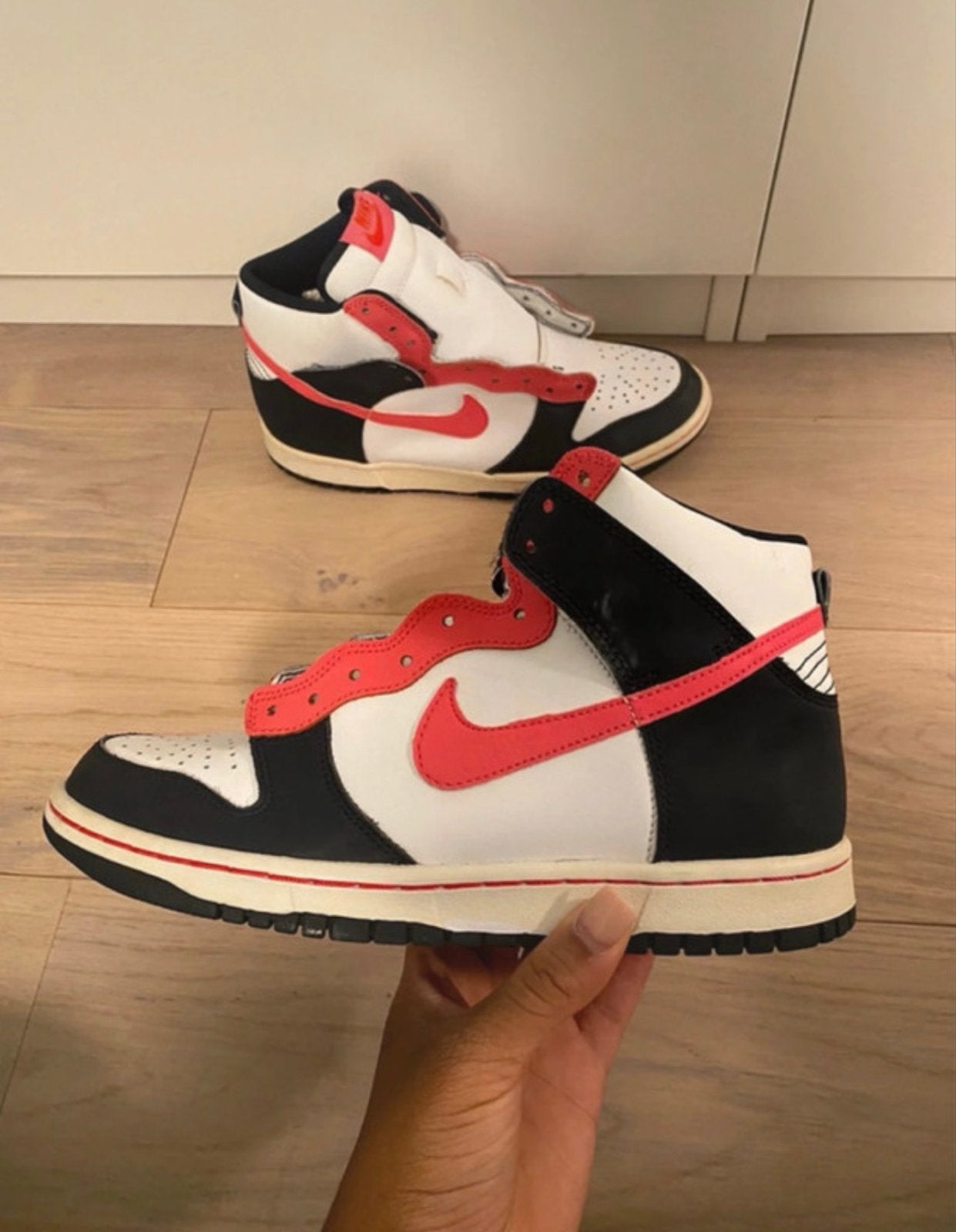 Nike Dunk High Roze Wit Sneakers, Ophalen of Verzenden, Roze, Sneakers of Gympen