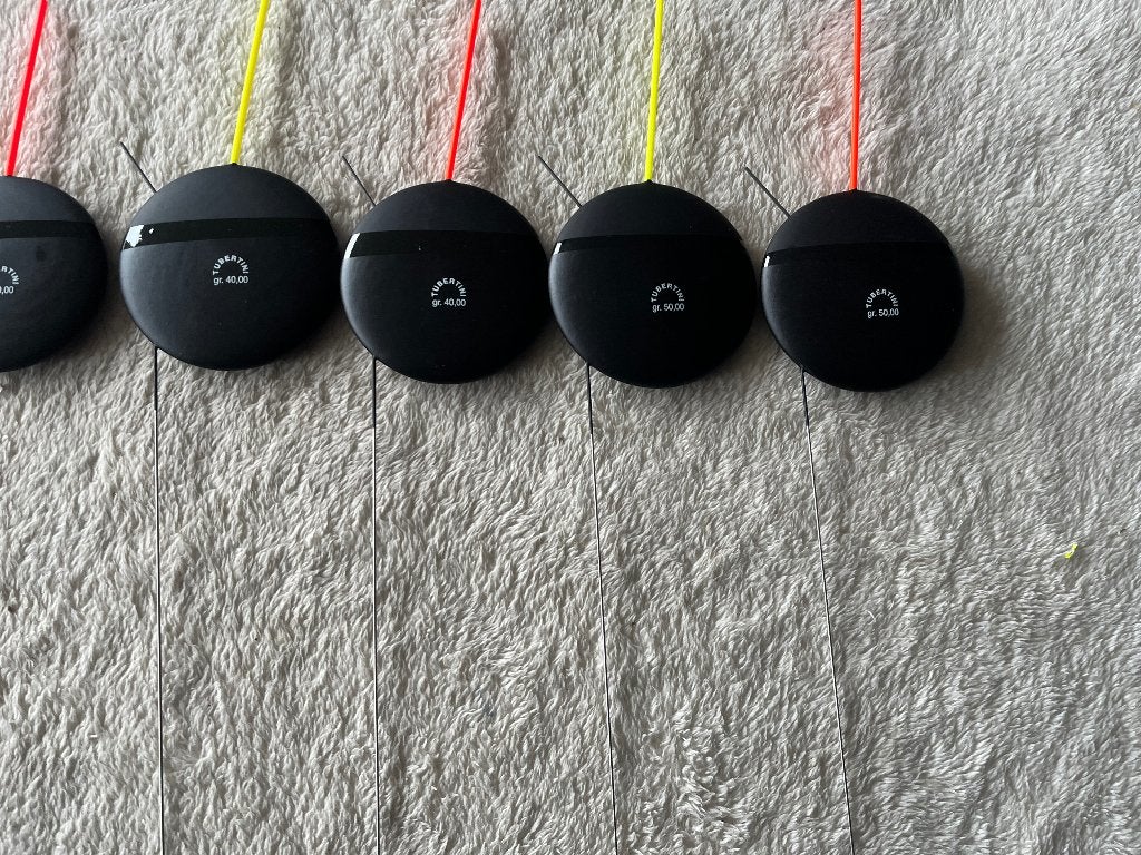 adv 91 / NIEUW serie 8 vlagdobbers TUBERTINI, Ophalen of Verzenden, Nieuw, Dobber of Lood