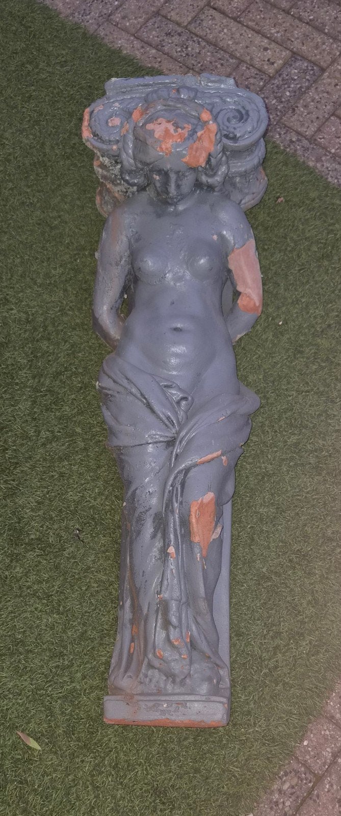 Twee Kariatide Beelden - Terracotta Wanddecoratie, Ophalen, Gemerkt, 50 - 100 cm