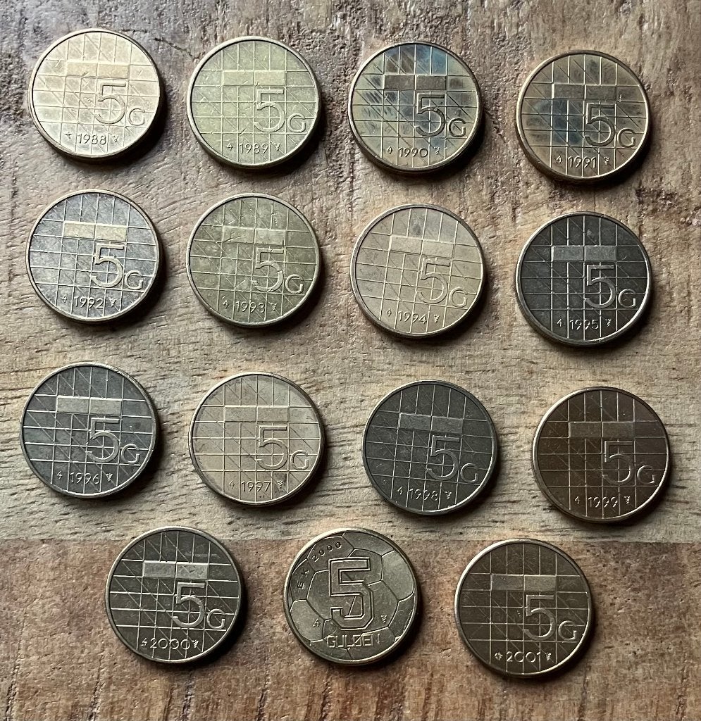 complete 5 gulden serie Beatrix, Ophalen, Koningin Beatrix, 5 gulden, Setje