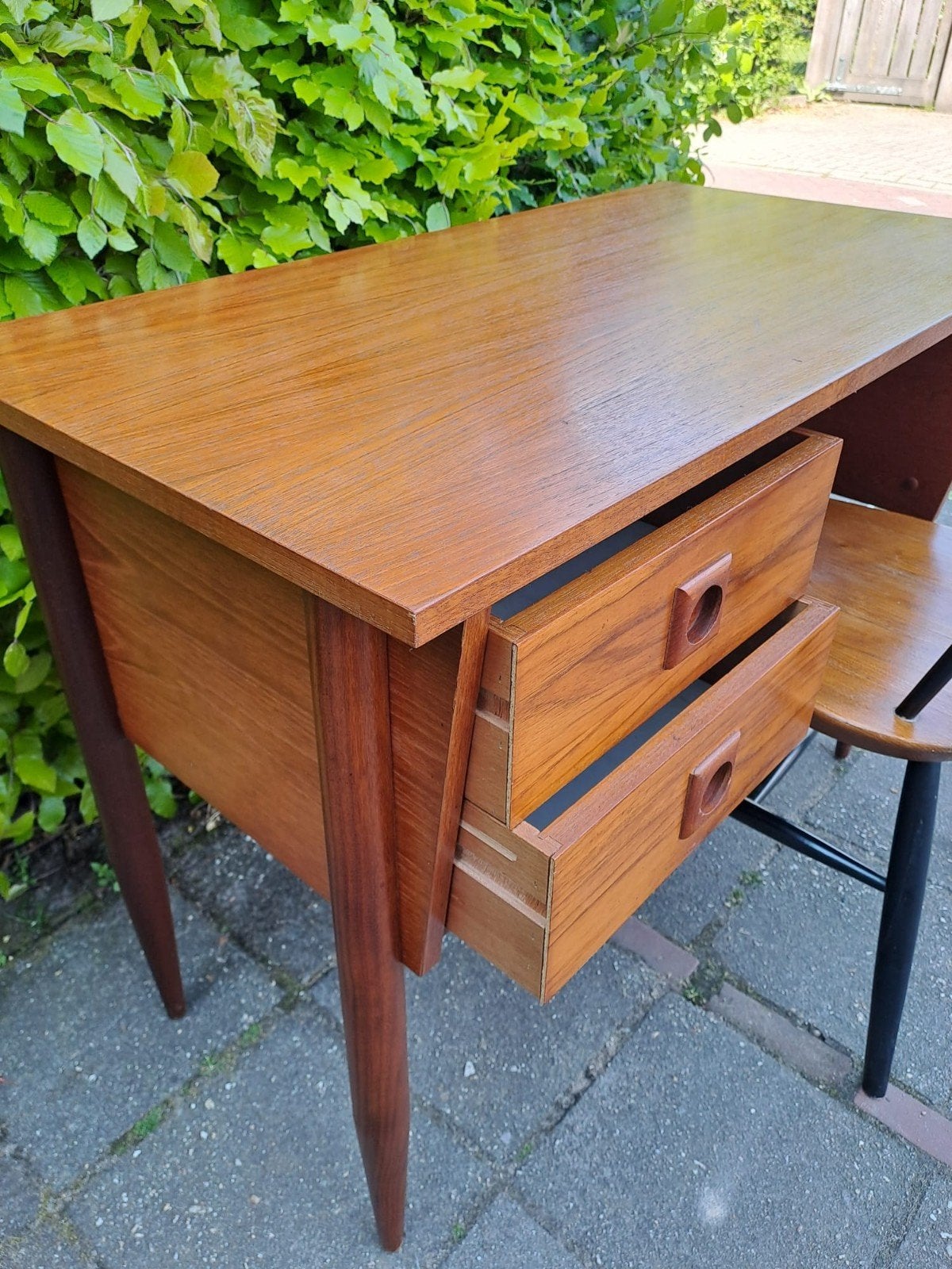 vintage teakhouten bureau, mid century Deens Scandinavisch, Huis en Inrichting, Gebruikt, Ophalen of Verzenden, Nvt, Nvt