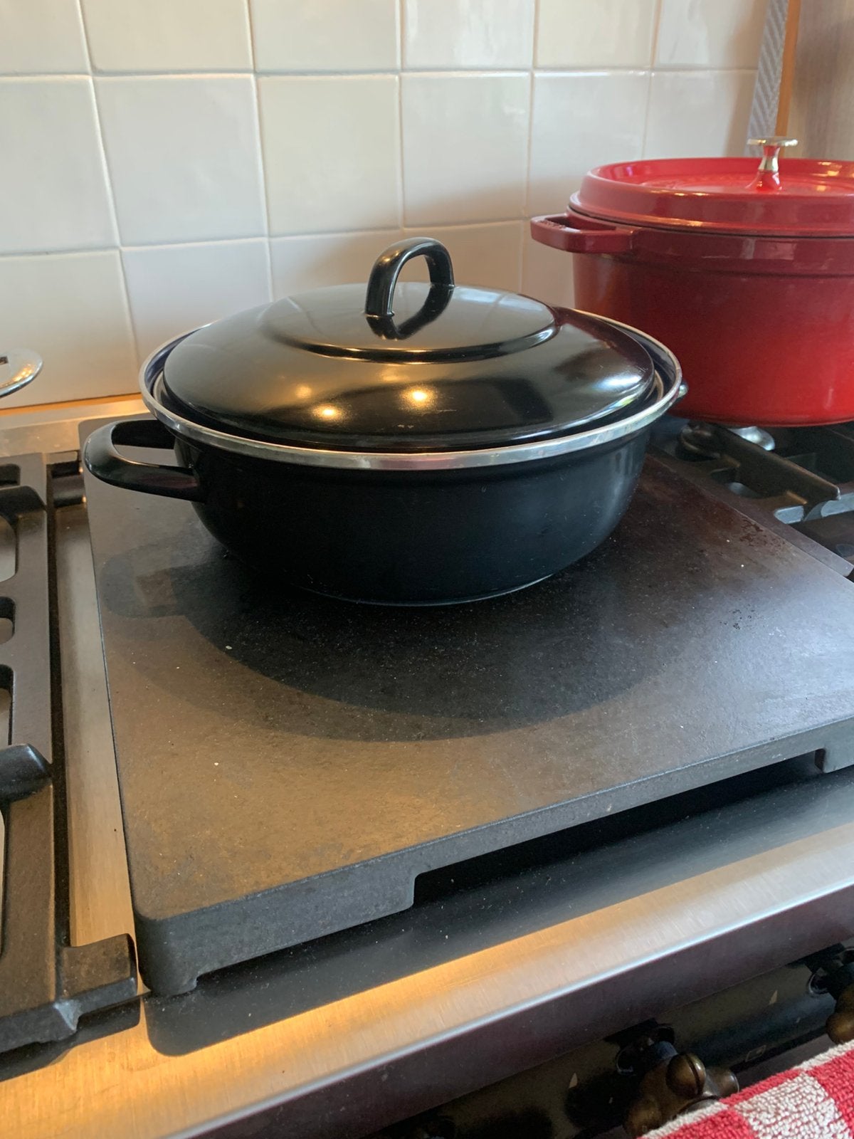 Braadpan emaille 30 cm, Ophalen, Zo goed als nieuw, Emaille, Braadpan