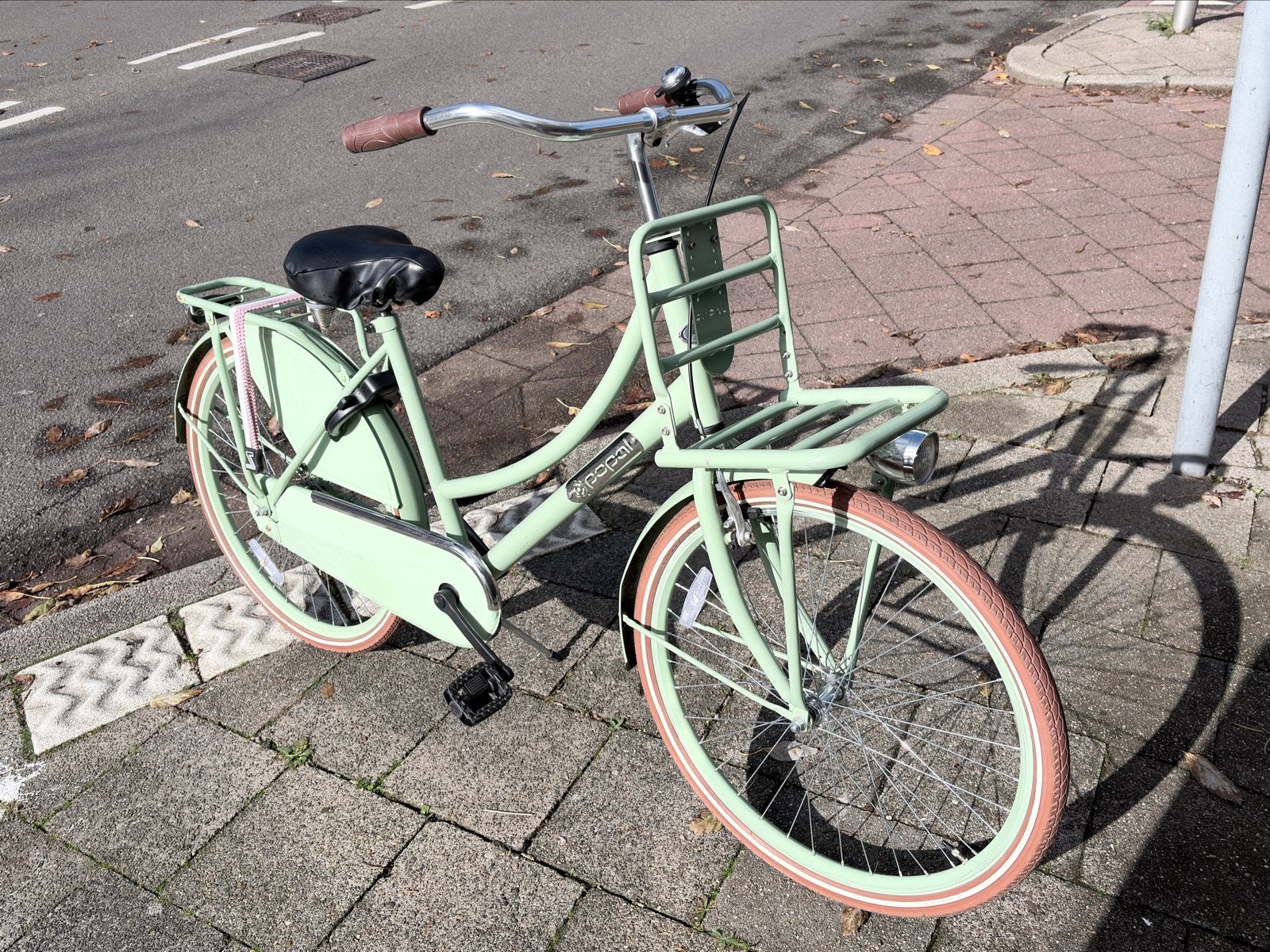 Damesfiets Groen (Popal) met werkende lichten, Terugtraprem, (Extra) lage instap, Zo goed als nieuw, 50 tot 53 cm