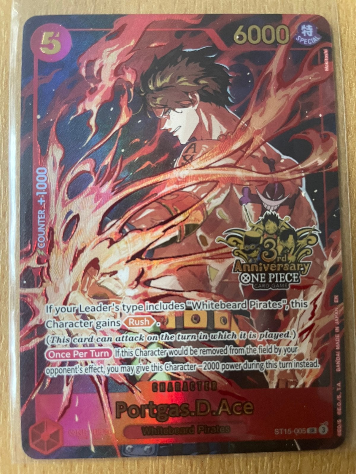 Portgas D. Ace ST15-005 3rd Anniversary – English – Mint, Ophalen of Verzenden, Zo goed als nieuw