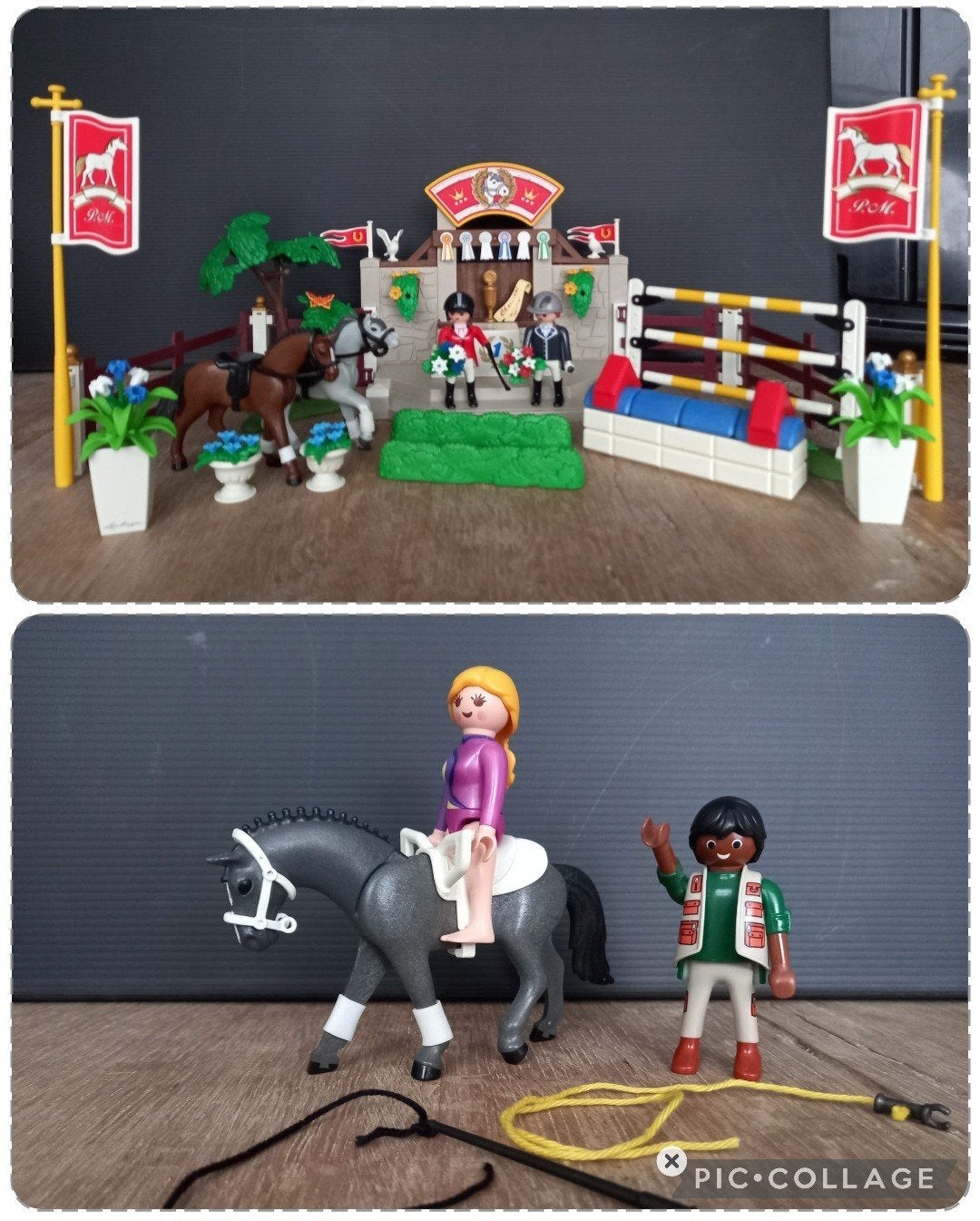 Playmobil 5224 Paarden toernooi en 5229 Voltige training, Gebruikt, Complete set, Ophalen of Verzenden, Country