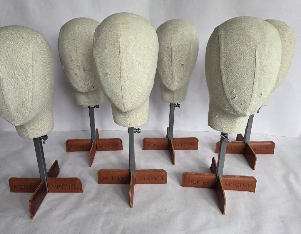 Linnen Mannequin hoofden - Bickley Mitchell - 5 x  (75,-/st), Antiek en Kunst, Ophalen of Verzenden
