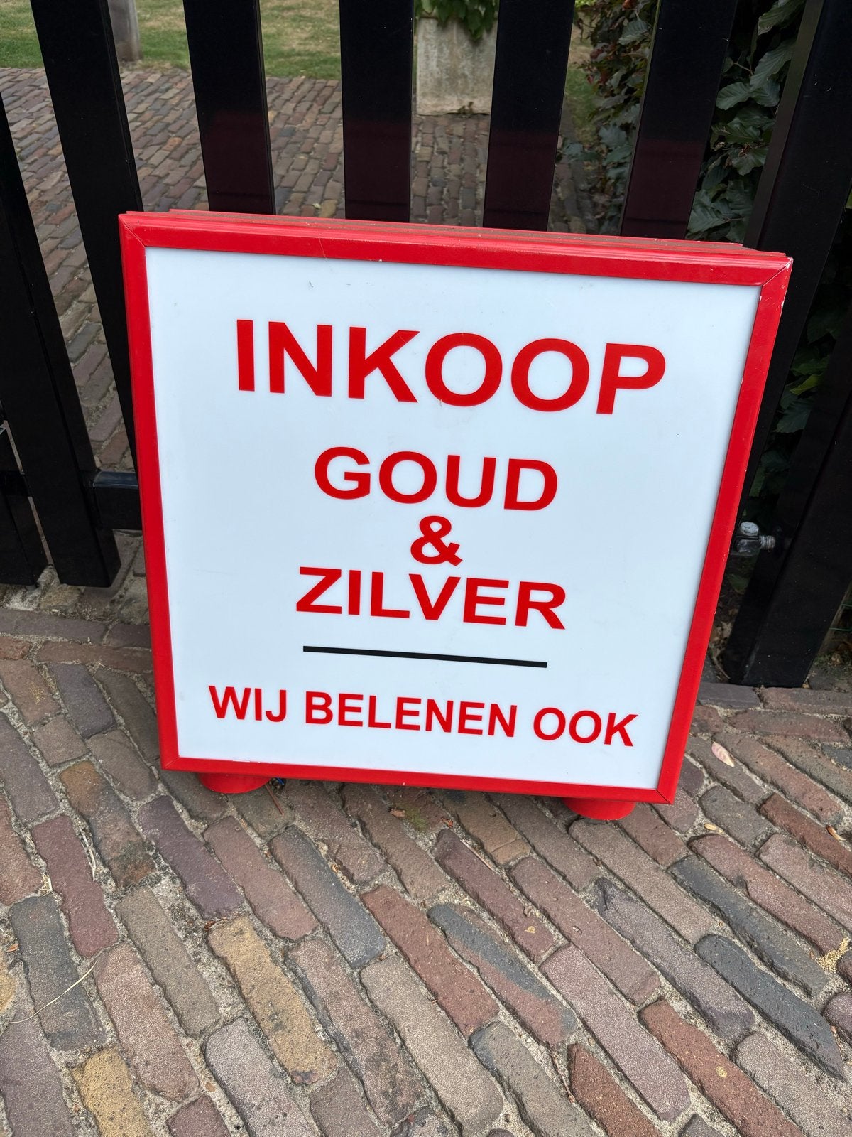 Inkoop Goud & Zilver Reclamebord lichtbak, Antiek en Kunst, Ophalen, Goud