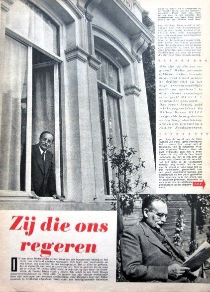 Artikel over minister Dr. Willem Drees 1953 politiek, Ophalen of Verzenden, 1940 tot 1960, Tijdschrift
