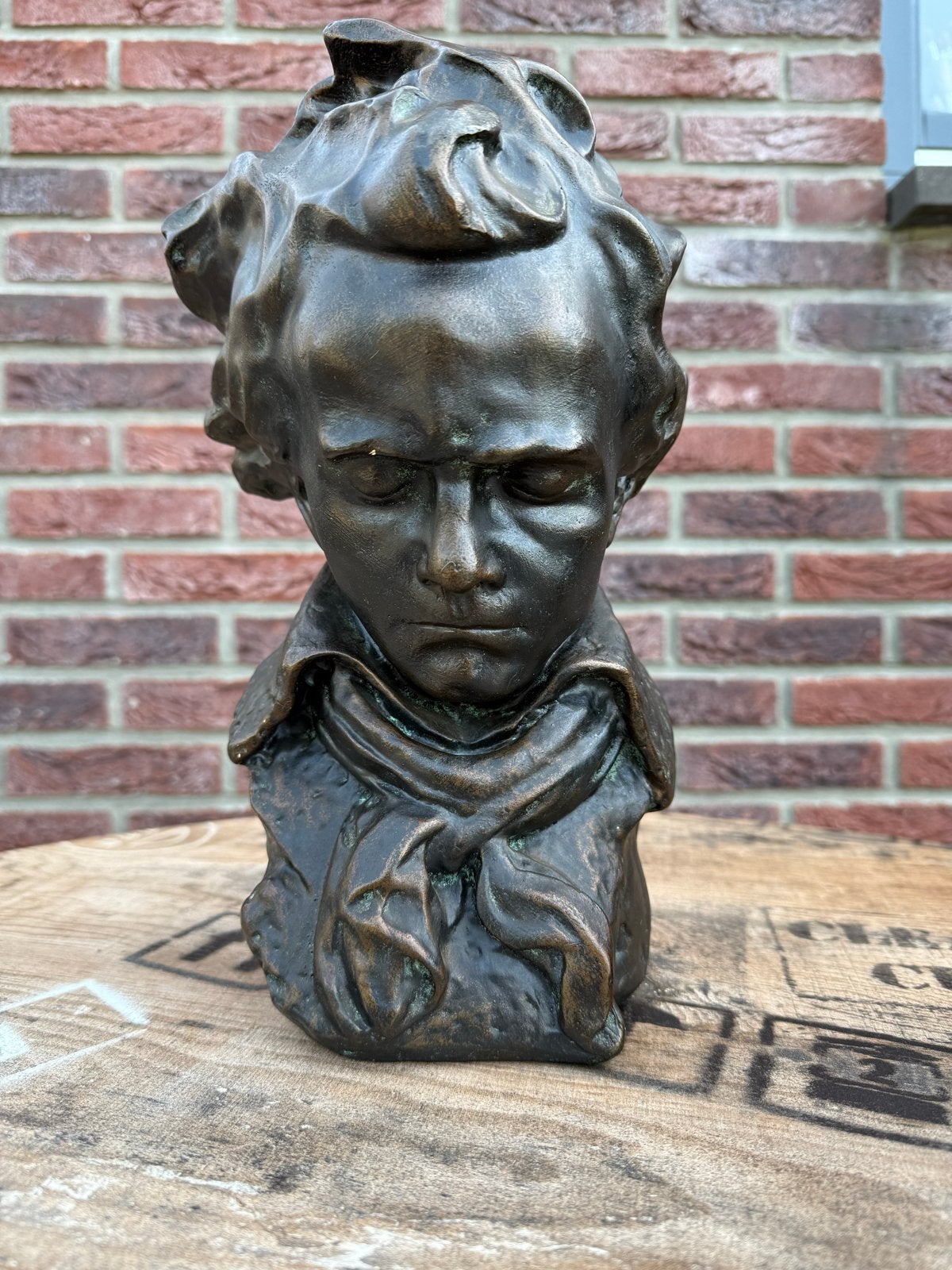 Buste van Ludwig van Beethoven, Buste, Ophalen of Verzenden, 20 - 50 cm, Bruin