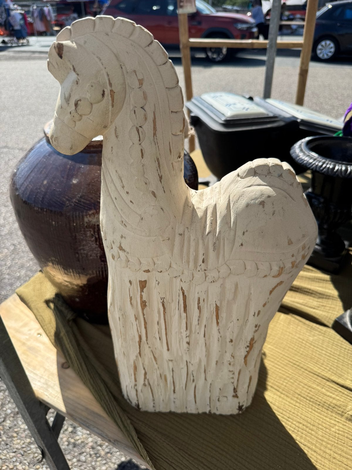 Prachtig Handgesneden Houten Paard, Huis en Inrichting, Ophalen of Verzenden, Zo goed als nieuw