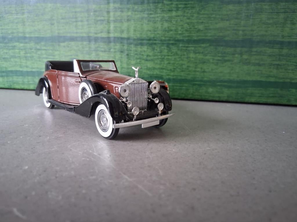 Rolls-Royce Phantom Ill schaalmodel - Bruin/Zwart, Overige merken, 1:50 of kleiner, Auto, Ophalen of Verzenden