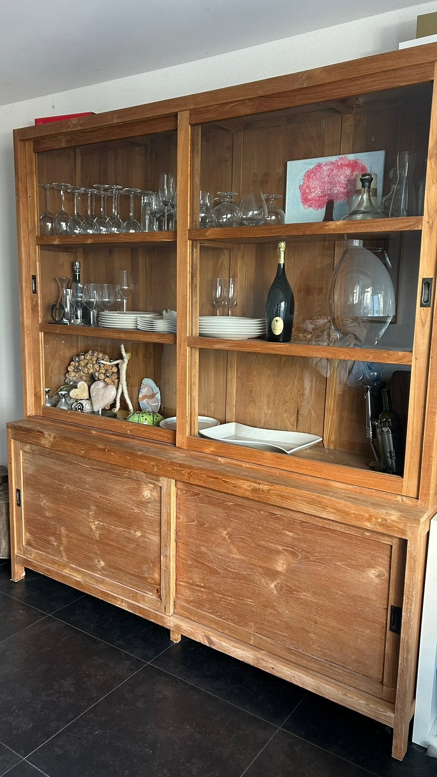 Buffetkast groot teakhout 200 cm, Ophalen, 200 cm of meer, Teakhout, Zo goed als nieuw
