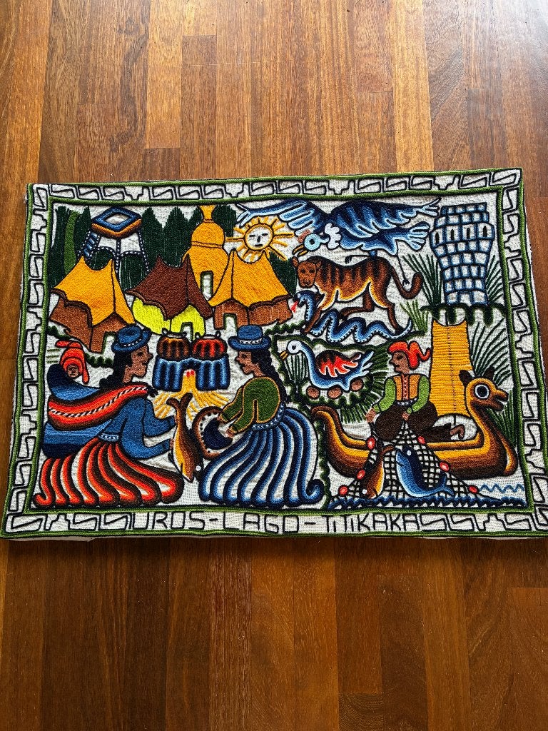 schilderij Peru, Titikakameer, Figuren, Gemengde techniek, Textiel, Ophalen