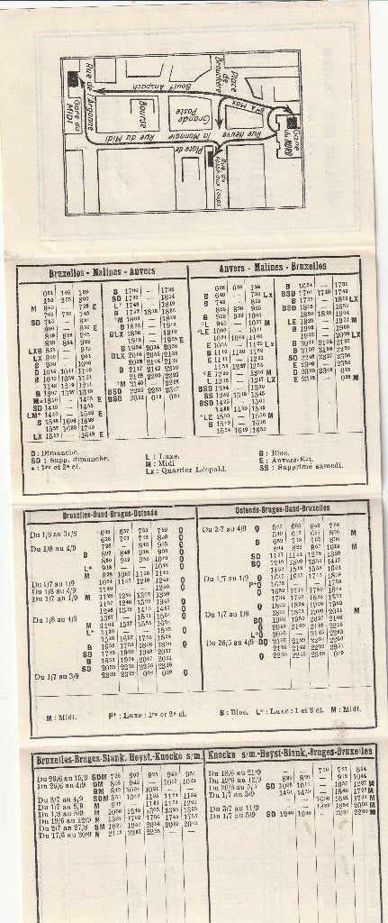 Horaire des trains 1932 Brussel etc, Verzenden, Gebruikt, Trein, Overige typen