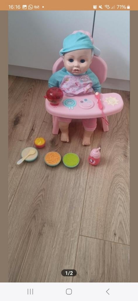 Baby annabel met lunch tafel, Ophalen of Verzenden, Babypop