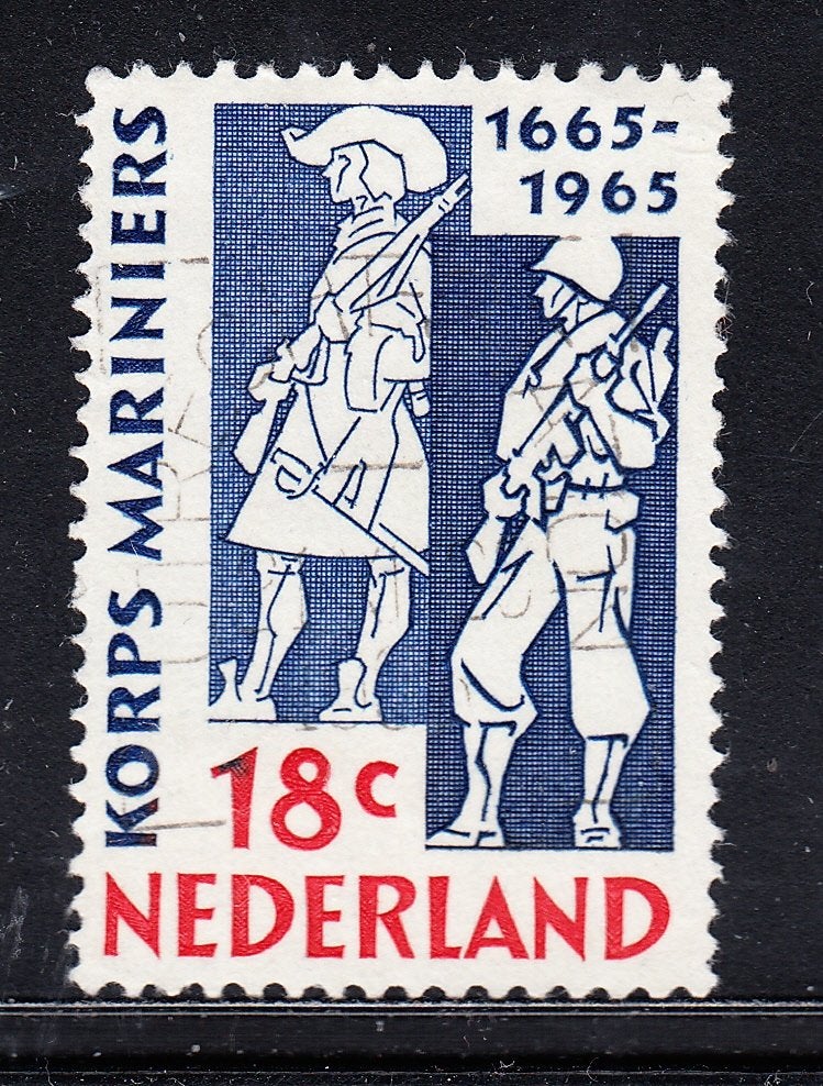 45 - Nederland nvph 855 gestempeld , 300 jaar korps Marinier, Postzegels en Munten, Verzenden, Na 1940, Gestempeld