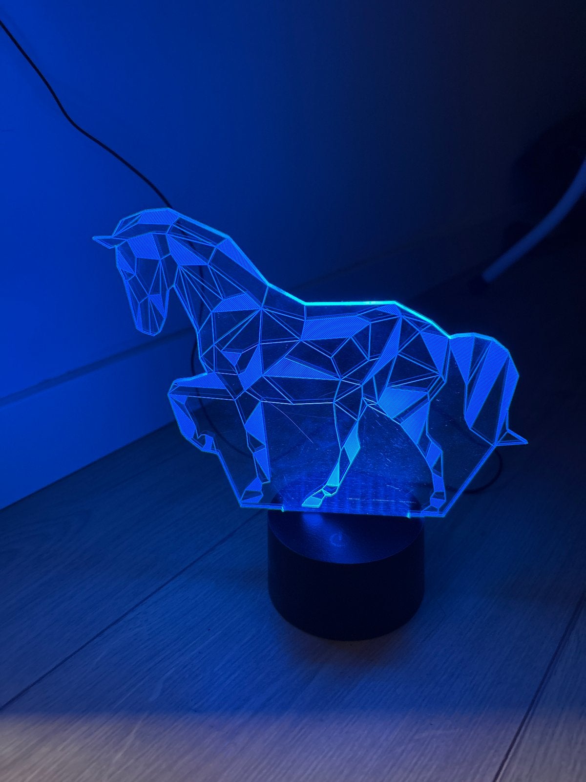 Paarden Nachtlampje - 3D Optische Illusie LED Lamp, Kunststof, Meerkleurig, Nieuw, Ophalen of Verzenden