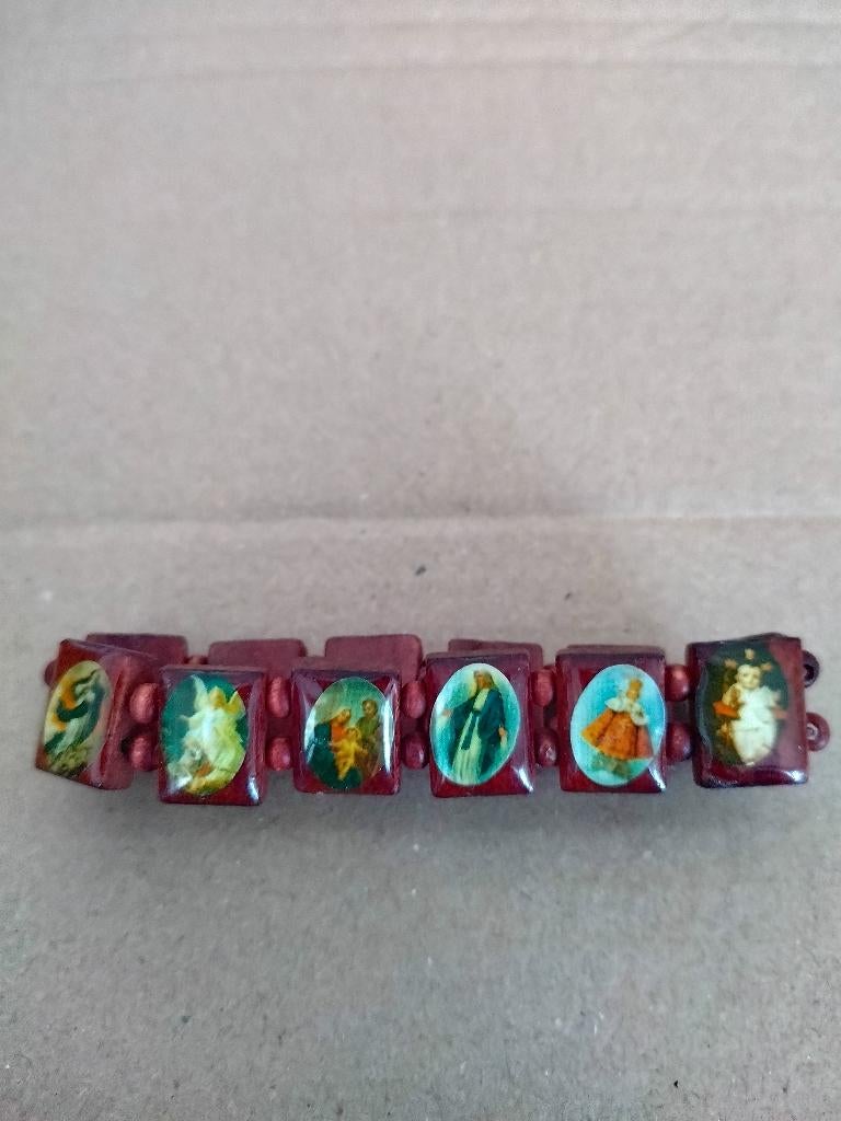 Armband met christelijke afbeeldingen, Ophalen of Verzenden, Nieuw, Bruin, Overige materialen