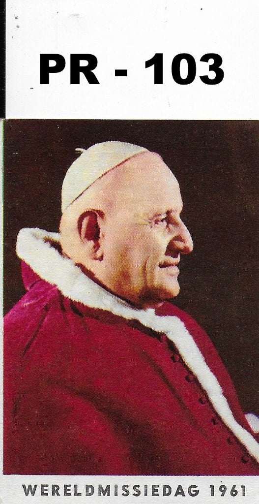 So114 prentje pr103 paus Joannes XXIII, Ophalen of Verzenden, Zo goed als nieuw, Kaart of Prent