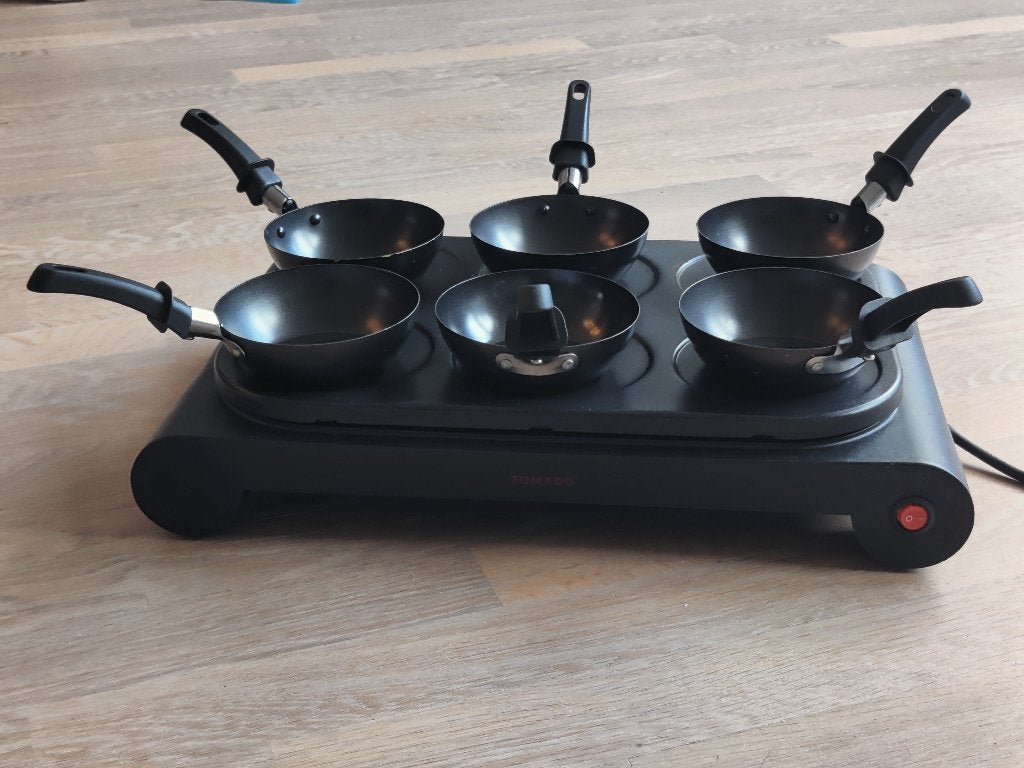 Wok gourmetstel voor 6 personen, Ophalen, Gebruikt, 4 t/m 7 personen