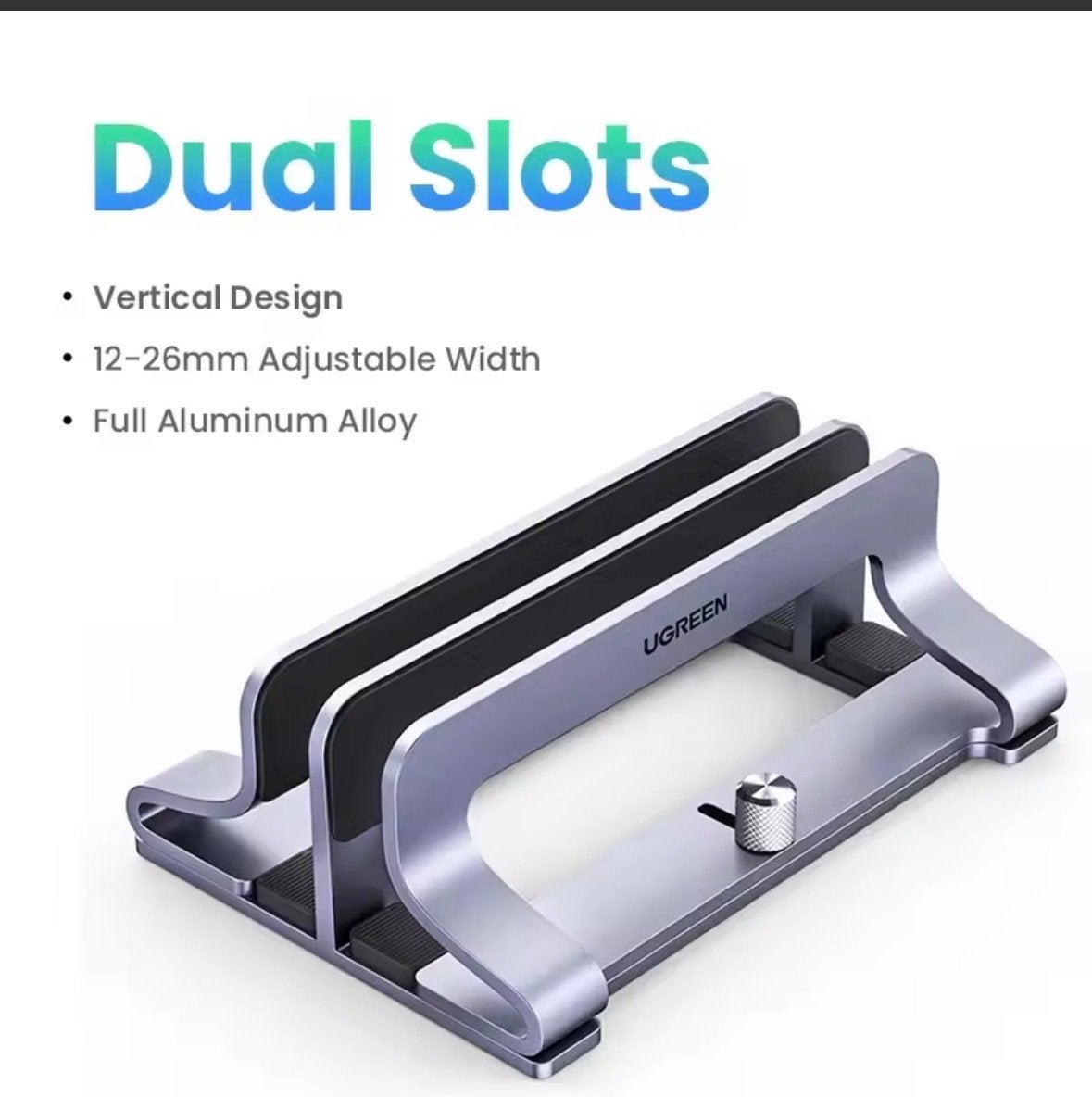 UGREEN Dubbele Laptopstandaard - Verstelbaar Aluminium, Computers en Software, Laptopstandaarden, Ophalen of Verzenden, Zo goed als nieuw