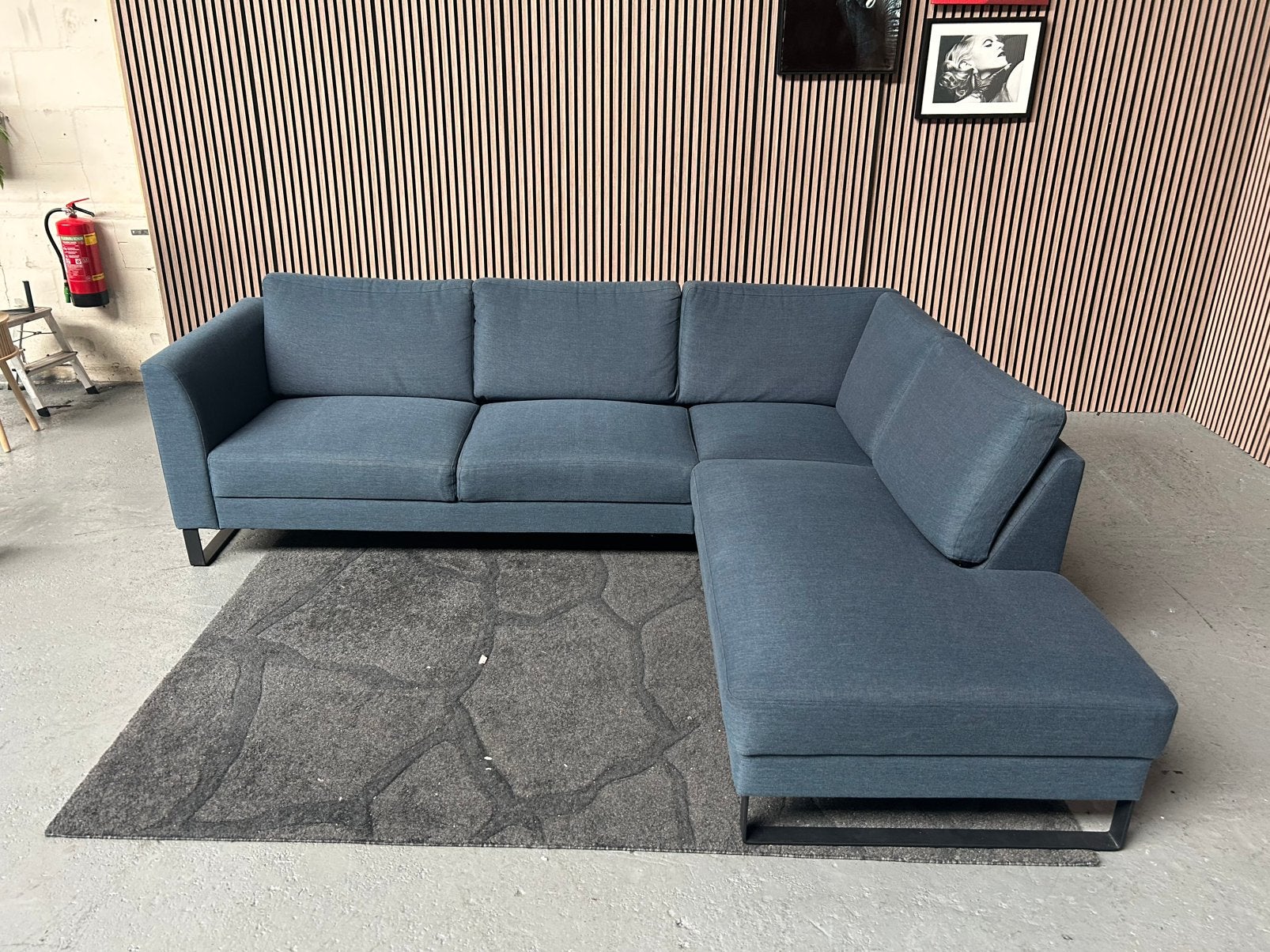 GRATIS LEVERING Profijt Hoekbank Blauw 256X215 GEREINIGD, Huis en Inrichting, Banken | Bankstellen, 250 tot 300 cm, Hoekbank, Ophalen of Verzenden