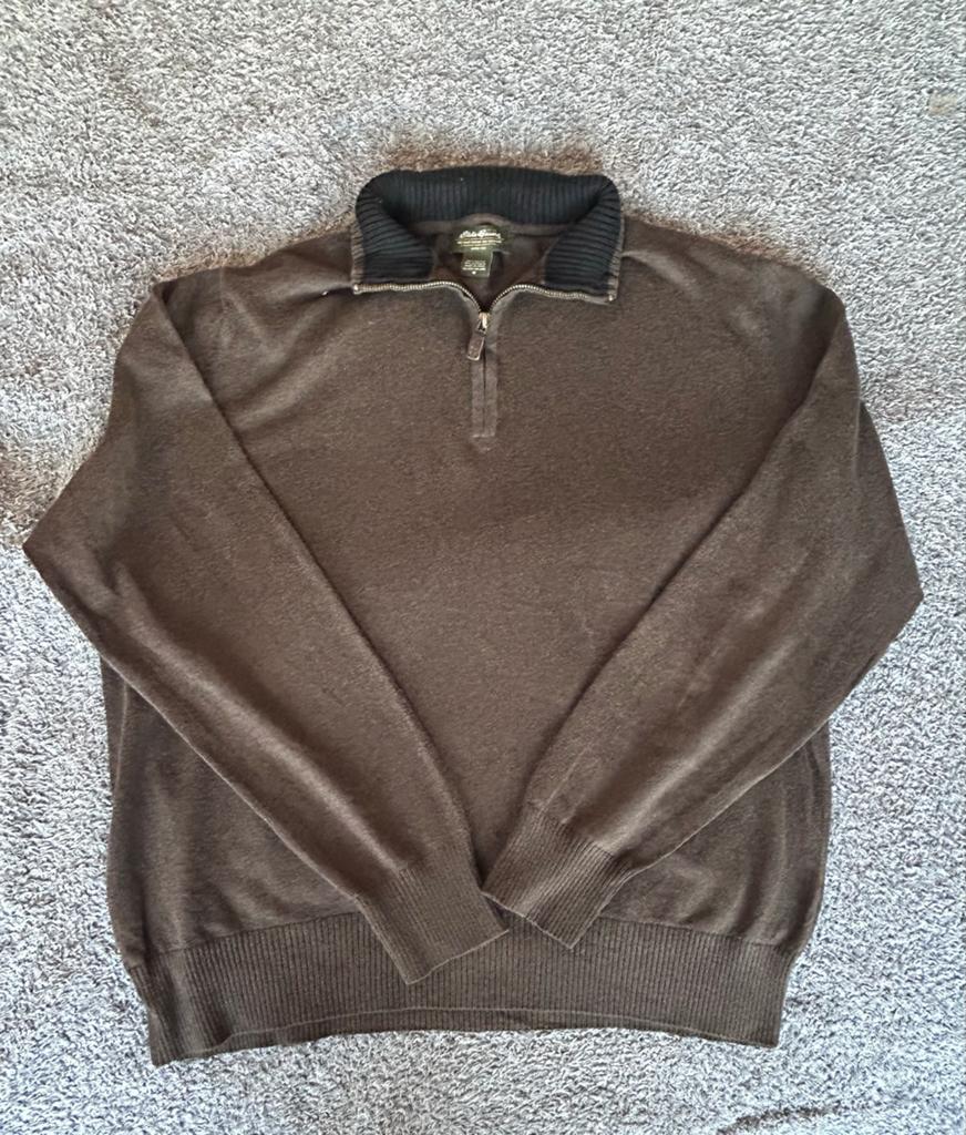 Eddie Bauer Heren Trui - Bruin, Maat M, Ophalen of Verzenden, Zo goed als nieuw, Maat 48/50 (M), Bruin