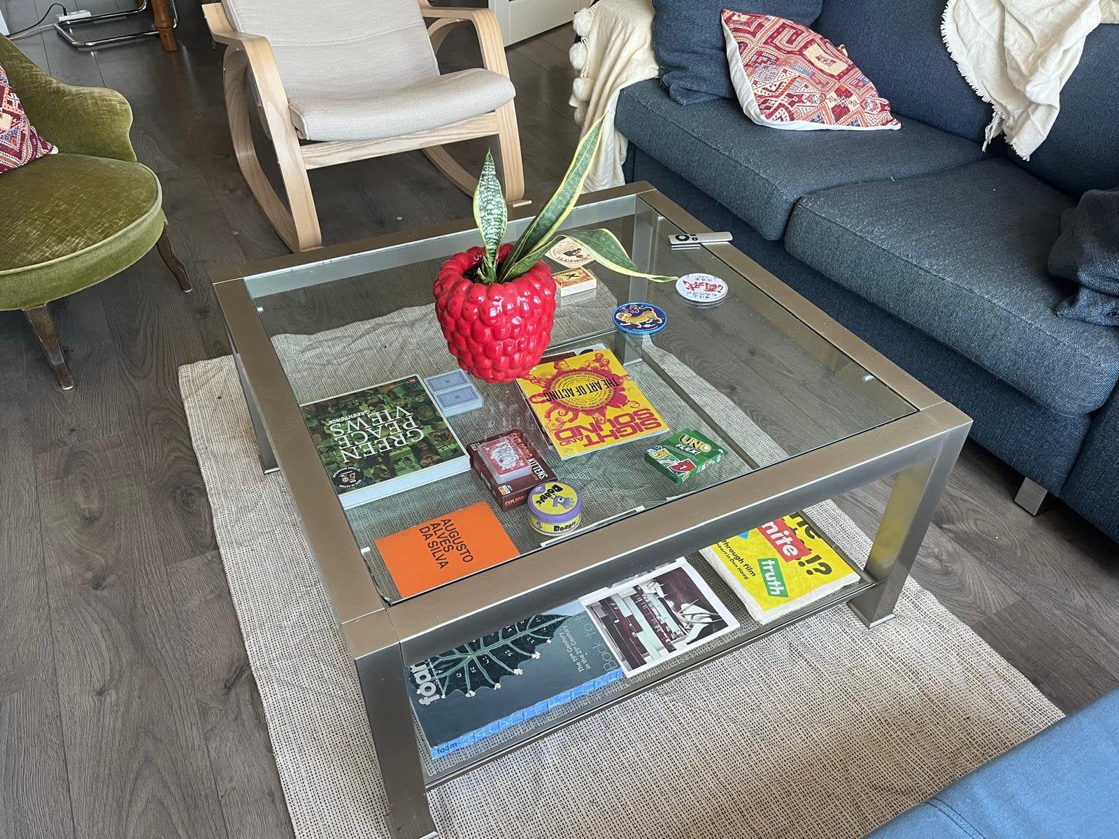 Glass coffee table, Ophalen, Gebruikt, 2 zitplaatsen