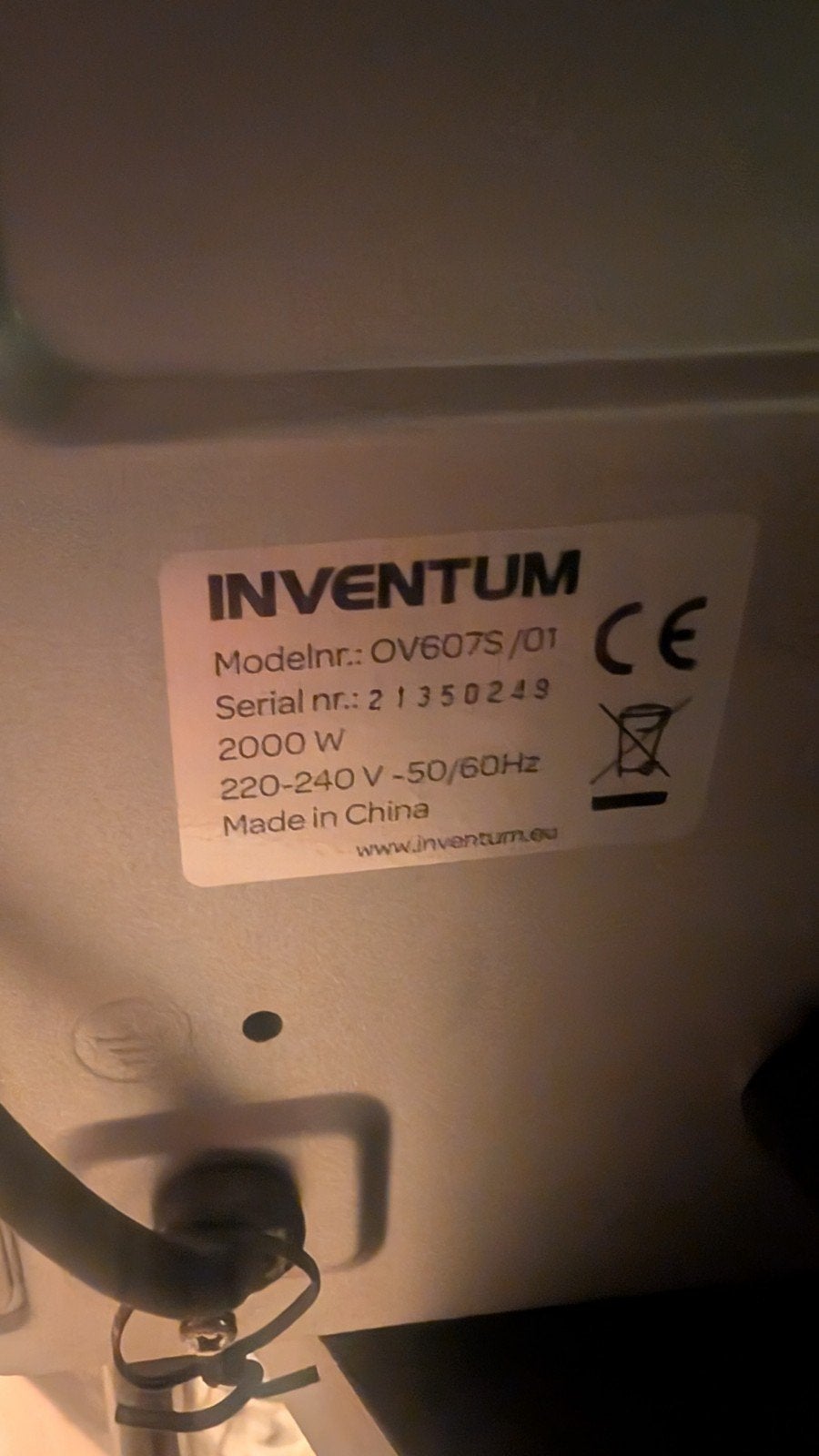 Inventum OV607S/01 Grote Oven - Werkt Uitstekend, Ophalen, Gebruikt