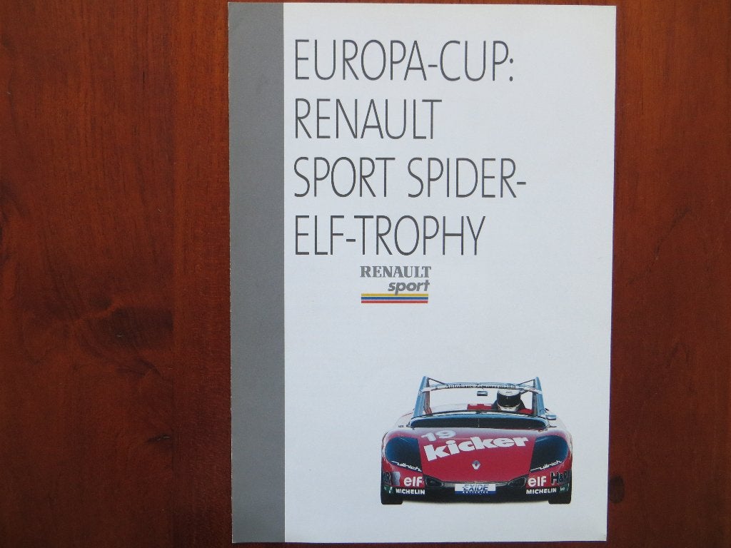 Europa-Cup Renault Sport Spider (1997), Boeken, Auto's | Folders en Tijdschriften, Ophalen of Verzenden, Nieuw, Renault