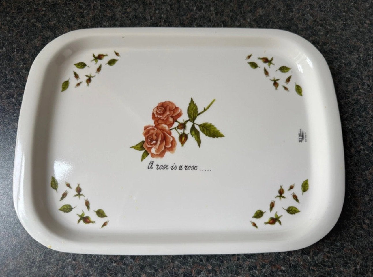 Jet ter Steege  Dienblad met Rozenprint - "A rose is a rose, Ophalen of Verzenden, Meerkleurig, Overige merken, Overige typen