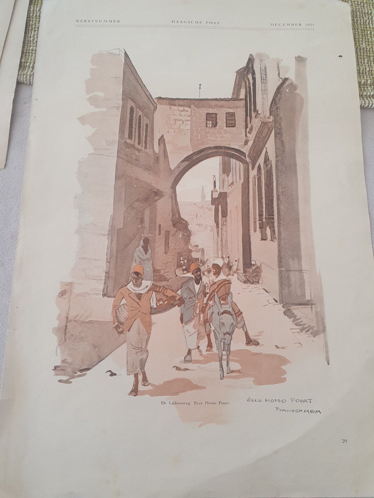 Antieke prenten Piet van der Hem (1924)  Jeruzalem / HP, Antiek en Kunst, Kunst | Litho's en Zeefdrukken, Ophalen
