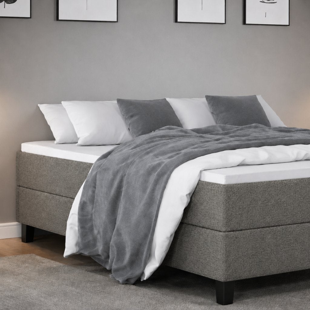 ACTIE Boxspring Zonder Hoofdbord 200x200 - Taupe | GROOT BED