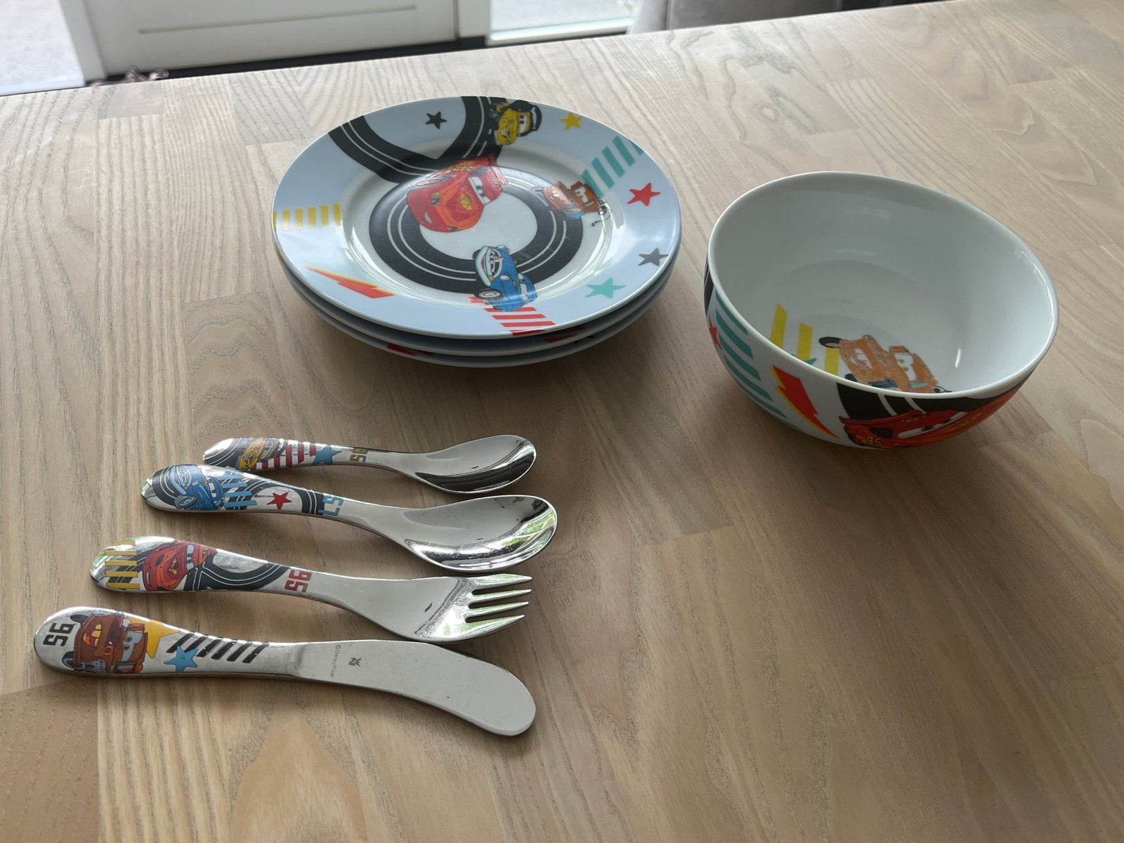 WMF Disney Pixar Cars Eetset - Bord, Kom, Bestek, Ophalen, Gebruikt