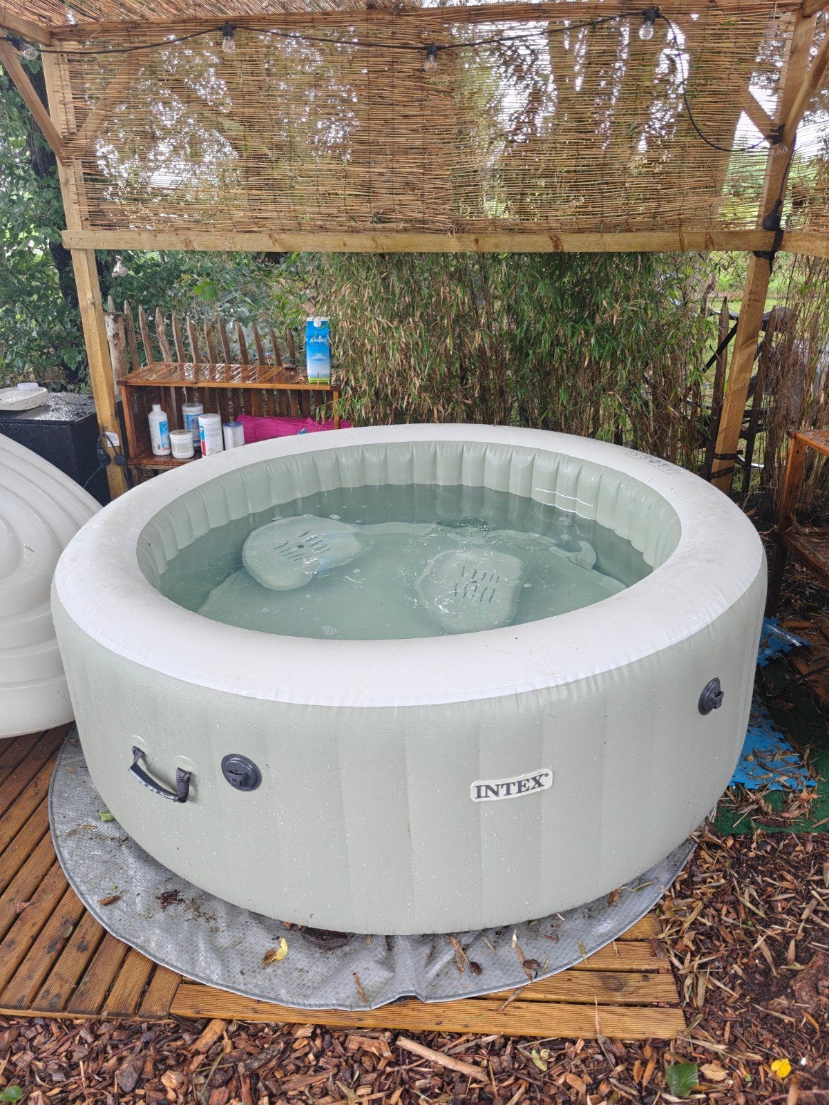 Intex PureSpa Olive Green 4-persoons jacuzzi + veel extra’s, Tuin en Terras, Ophalen, Filter