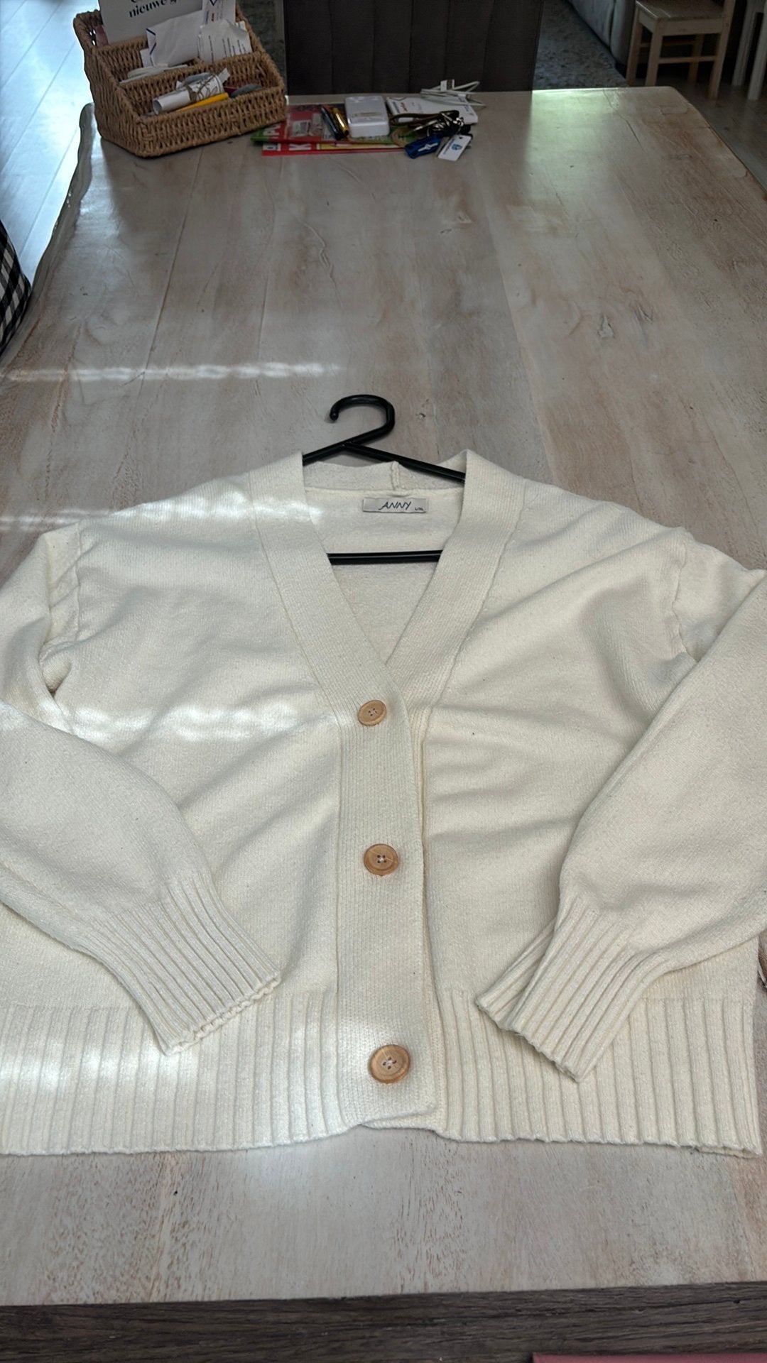 Vestje ecru maat L, Ophalen of Verzenden, Zo goed als nieuw, Maat 38/40 (M), Beige