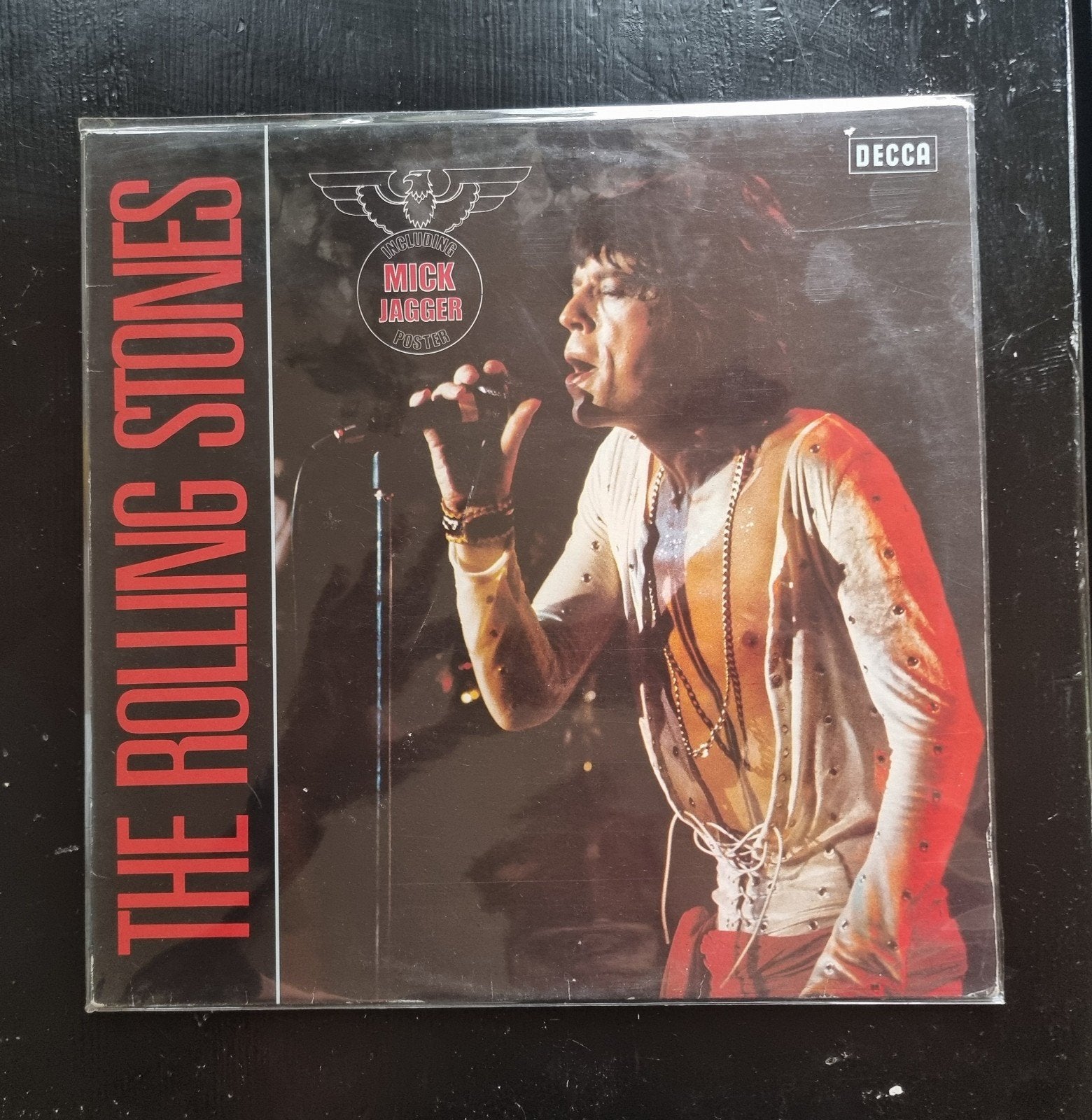 The Rolling Stones - Mick Jagger Poster (Decca), Rock, Inclusief boekje, Ophalen of Verzenden, Zo goed als nieuw