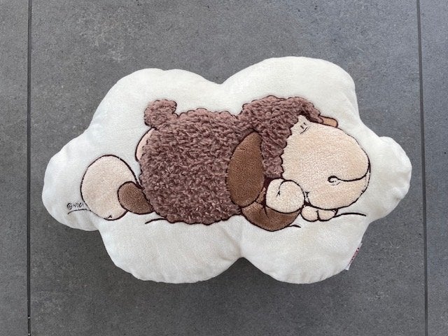 Nici Knuffelkussen Schaapje op wolkje- Zacht en Comfortabel, Overige merken, Overige karakters, Overige typen, Ophalen of Verzenden